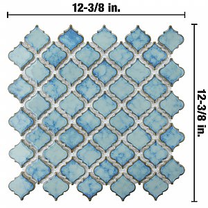 Hudson Tangier Marine 12-3/8" x 12-3/8" Porcelain Mosaic Tile -10 Sheets Per Case -11 Sq. Ft.