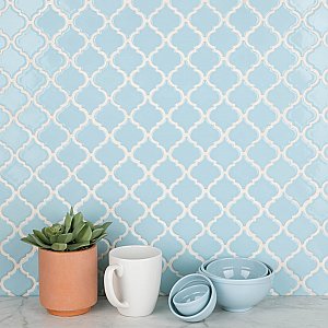 Hudson Tangier Cashmere Blue 12-3/8" x 12-3/8" Porcelain Mosaic Tile -10 Sheets Per Case -11 Sq. Ft.