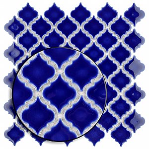 Hudson Tangier Cobalt Blue 12-3/8" x 12-3/8" Porcelain Mosaic Tile -10 Sheets Per Case -11 Sq. Ft.
