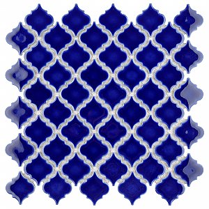 Hudson Tangier Cobalt Blue 12-3/8" x 12-3/8" Porcelain Mosaic Tile -10 Sheets Per Case -11 Sq. Ft.