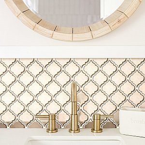 Hudson Tangier Gold 12-3/8" x 12-3/8" Porcelain Mosaic Tile - 10 Tiles Per Case - 11.0 Square Feet