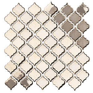 Hudson Tangier Gold 12-3/8" x 12-3/8" Porcelain Mosaic Tile - 10 Tiles Per Case - 11.0 Square Feet