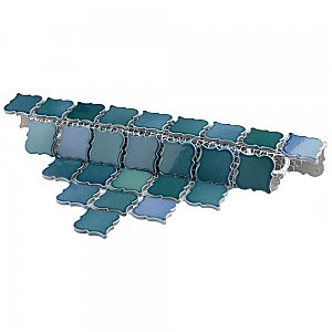 Hudson Tangier Aquamarine 12-3/8" x 12-3/8" Porcelain Mosaic Tile -10 Sheets Per Case -11 Sq. Ft.