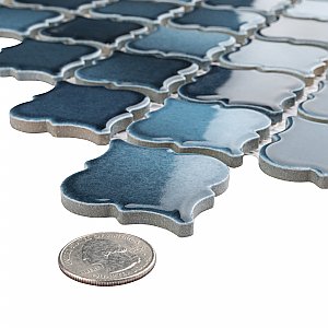 Hudson Tangier Glacier 12-3/8" x 12-3/8" Porcelain Mosaic Tile -10 Sheets Per Case -11 Sq. Ft.