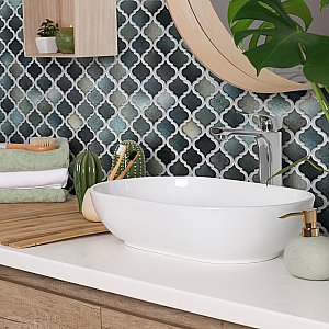 Hudson Tangier Stormy Night 12-3/8" x 12-3/8" Porcelain Mosaic Tile - 10 Tiles Per Case - 11.0 Sq. Ft.