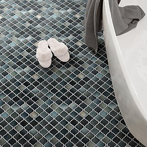 Hudson Tangier Stormy Night 12-3/8" x 12-3/8" Porcelain Mosaic Tile - 10 Tiles Per Case - 11.0 Sq. Ft.