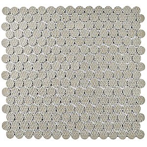 Hudson Penny Round Vintage Yellow 11-7/8" x 12-5/8" Porcelain Mosaic Tile -10 Sheets Per Case -10.5 Sq. Ft.