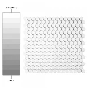 Hudson Penny Round Matte White 11-7/8" x 12-5/8" Porcelain Mosaic Tile -10 Sheets Per Case -10.5 Sq. Ft.