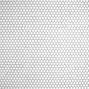 Hudson Penny Round Matte White 11-7/8" x 12-5/8" Porcelain Mosaic Tile -10 Sheets Per Case -10.5 Sq. Ft.