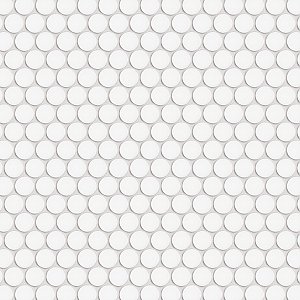 Hudson Penny Round Matte White 11-7/8" x 12-5/8" Porcelain Mosaic Tile -10 Sheets Per Case -10.5 Sq. Ft.
