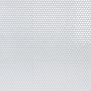 Hudson Penny Round Glossy White 11-7/8" x 12-5/8" Porcelain Mosaic Tile -10 Sheets Per Case -10.5 Sq. Ft.