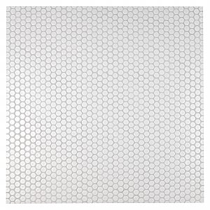 Hudson Penny Round Glossy White 11-7/8" x 12-5/8" Porcelain Mosaic Tile -10 Sheets Per Case -10.5 Sq. Ft.