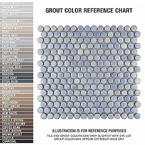 Hudson Penny Round Frost Blue 11-7/8" x 12-5/8" Porcelain Mosaic Tile -10 Sheets Per Case -10.5 Sq. Ft.