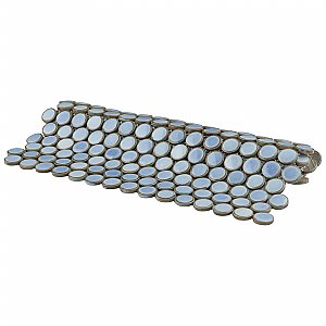 Hudson Penny Round Frost Blue 11-7/8" x 12-5/8" Porcelain Mosaic Tile -10 Sheets Per Case -10.5 Sq. Ft.