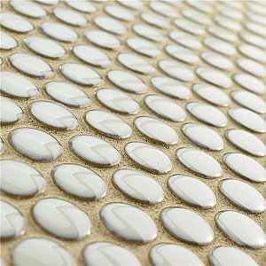 Hudson Penny Round Snowcap White 11-7/8" x 12-5/8" Porcelain Mosaic Tile -10 Sheets Per Case -10.5 Sq. Ft.