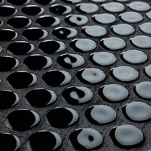 Hudson Penny Round Glossy Black 11-7/8" x 12-5/8" Porcelain Mosaic Tile -10 Sheets Per Case -10.5 Sq. Ft.