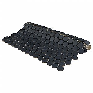 Hudson Penny Round Matte Black 11-7/8" x 12-5/8" Porcelain Mosaic Tile -10 Sheets Per Case -10.5 Sq. Ft.