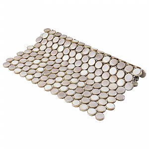 Hudson Penny Round Dove Grey 11-7/8" x 12-5/8" Porcelain Mosaic Tile -10 Sheets Per Case -10.5 Sq. Ft.