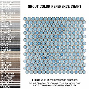 Hudson Penny Round Marine 11-7/8" x 12-5/8" Porcelain Mosaic Tile -10 Sheets Per Case -10.5 Sq. Ft.