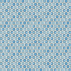Hudson Penny Round Marine 11-7/8" x 12-5/8" Porcelain Mosaic Tile -10 Sheets Per Case -10.5 Sq. Ft.