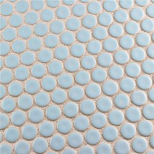 Hudson Penny Round Cashmere Blue 11-7/8" x 12-5/8" Porcelain Mosaic Tile -10 Sheets Per Case -10.5 Sq. Ft.
