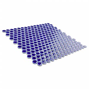 Hudson Penny Round Cobalt 11-7/8" x 12-5/8" Porcelain Mosaic Tile -10 Sheets Per Case -10.5 Sq. Ft.
