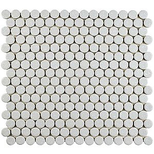 Hudson Penny Round Crystalline Grey 11-7/8" x 12-5/8" Porcelain Mosaic Tile -10 Sheets Per Case -10.5 Sq. Ft.
