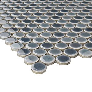 Hudson Penny Round Stillwater 11-7/8" x 12-5/8" Porcelain Mosaic Tile -10 Sheets Per Case -10.5 Sq. Ft.