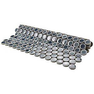 Hudson Penny Round Stillwater 11-7/8" x 12-5/8" Porcelain Mosaic Tile -10 Sheets Per Case -10.5 Sq. Ft.