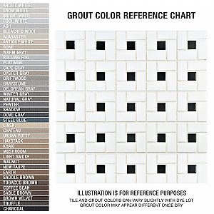 Spiral Black and White 12-5/8" x 12-5/8" Porcelain Mosaic Tile -10 Tiles Per Case -11.3 Sq. Ft.