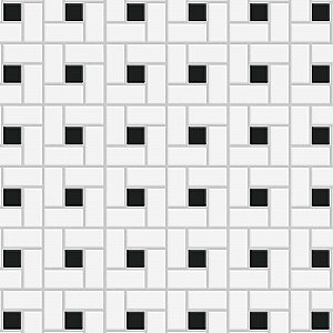 Spiral Black and White 12-5/8" x 12-5/8" Porcelain Mosaic Tile -10 Tiles Per Case -11.3 Sq. Ft.