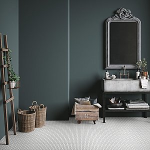 Spiral Matte Wht/Glossy Wht Dot 12-5/8" x 12-5/8" Porcelain Mosaic Tile -10 Tiles Per Case -11.3 Sq. Ft.