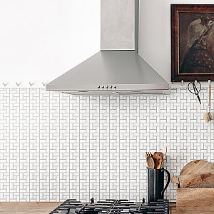 Spiral Matte Wht/Glossy Wht Dot 12-5/8" x 12-5/8" Porcelain Mosaic Tile -10 Tiles Per Case -11.3 Sq. Ft.