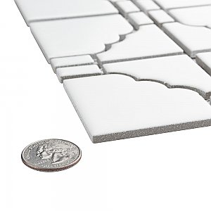 Osaka Matte White 11-7/8" x 11-7/8" Porcelain Mosaic Tile -10 Tiles Per Case -10.1 Sq. Ft.