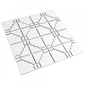 Osaka Matte White 11-7/8" x 11-7/8" Porcelain Mosaic Tile -10 Tiles Per Case -10.1 Sq. Ft.