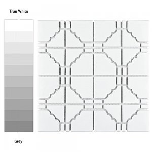 Osaka Glossy White 11-7/8" x 11-7/8" Porcelain Mosaic Tile -10 Tiles Per Case -10.1 Sq. Ft.