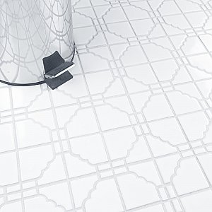 Osaka Glossy White 11-7/8" x 11-7/8" Porcelain Mosaic Tile -10 Tiles Per Case -10.1 Sq. Ft.