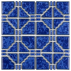Osaka Blue Cloud 11-7/8" x 11-7/8" Porcelain Mosaic Tile -10 Tiles Per Case -10.1 Sq. Ft.
