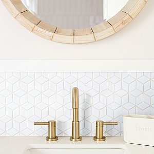 Hudson Rhombus Glossy White 10-1/4" x 11-3/4" Porcelain Mosaic Tile -10 Sheets Per Case -8.56 Sq. Ft.