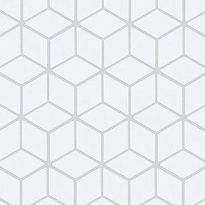 Hudson Rhombus Glossy White 10-1/4" x 11-3/4" Porcelain Mosaic Tile -10 Sheets Per Case -8.56 Sq. Ft.