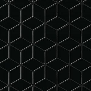 Hudson Rhombus Glossy Black 10-1/4" x 11-3/4" Porcelain Mosaic Tile -10 Sheets Per Case -8.56 Sq. Ft.