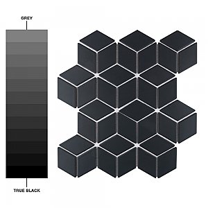 Hudson Rhombus Matte Black 10-1/4" x 11-3/4" Porcelain Mosaic Tile -10 Sheets Per Case -8.56 Sq. Ft.