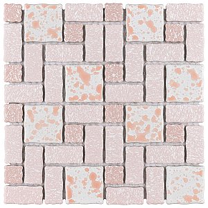 Academy Pink 11-7/8" x 11-7/8" Porcelain Mosaic Tile -10 Sheets Per Case -10 Sq. Ft.