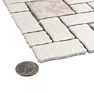 Academy Bone 11-7/8" x 11-7/8" Porcelain Mosaic Tile -10 Sheets Per Case -10 Sq. Ft.