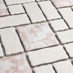 Academy Bone 11-7/8" x 11-7/8" Porcelain Mosaic Tile -10 Sheets Per Case -10 Sq. Ft.