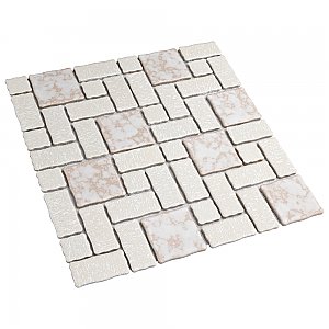 Academy Bone 11-7/8" x 11-7/8" Porcelain Mosaic Tile -10 Sheets Per Case -10 Sq. Ft.