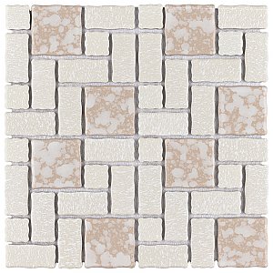 Academy Bone 11-7/8" x 11-7/8" Porcelain Mosaic Tile -10 Sheets Per Case -10 Sq. Ft.