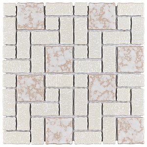 Academy Bone 11-7/8" x 11-7/8" Porcelain Mosaic Tile -10 Sheets Per Case -10 Sq. Ft.