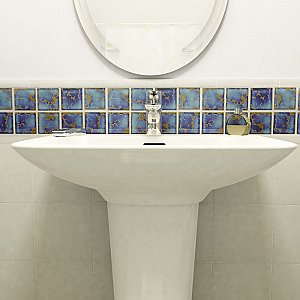 Channel Terra Azure Mega Square 12-1/4" x 12-1/4" Porcelain Mosaic Tile -10 Sheets Per Case -10.6 Sq. Ft.