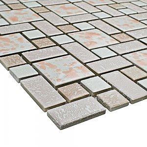 University Pink 11-3/4" x 11-3/4" Porcelain Mosaic Tile - 10 Tiles Per Case - 9.8 Sq. Ft.